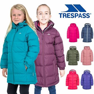 Trespass Tiffy Girls Puffa Jacket Childrens Padded School Coat Childs 2-12 Years