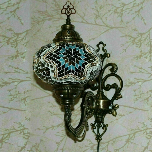 Lampe applique murale Turque en mosaïque Marocaine multicolore Tiffany grande