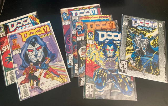 Lot of *7 Marvel DOOM 2099 Comics! #1 (Foil), 2,4,5,6 + 2 More! (VF/NM)