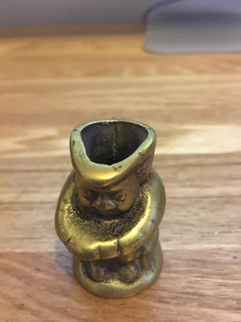 Small Antique Solid Brass Toby Jug