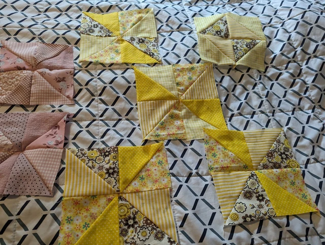 Lote de 11 cuadrados de edredón vintage Vibe Boho 9x8"" y 7x7"". Hecho a mano con amor. 🙂 ️ 🙂