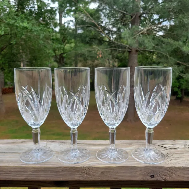 SET of 4 Waterford Marquis Brookside Crystal 8.5 Footed ICED TEA STEM GLASSES EC