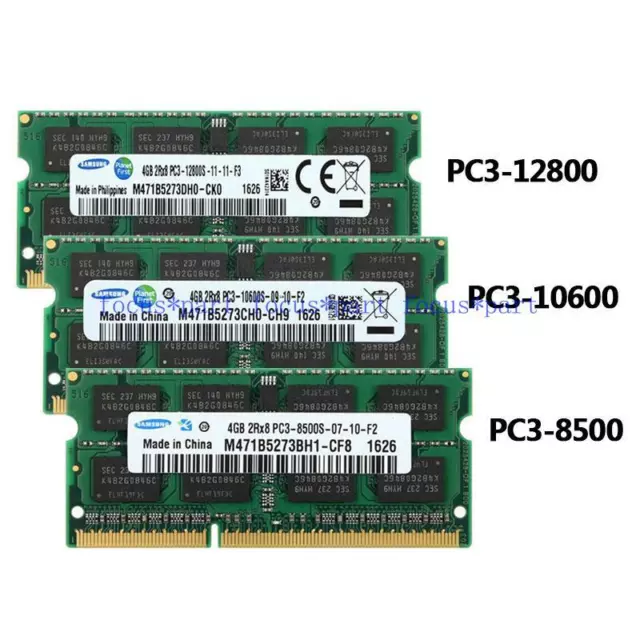 Samsung 4GB 8 GB 16GB DDR3 1066 1333 1600 MHz 204pin 2Rx8 Laptop Arbeitsspeicher