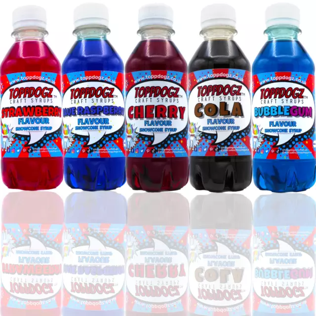 Slush puppy machine Snow Cone Syrup Pack  5 X 250ml most popular flavours slushy