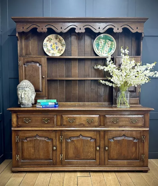 Vintage Oak Welsh Dresser / Large Kitchen Cupboard / Kitchen Display Dresser