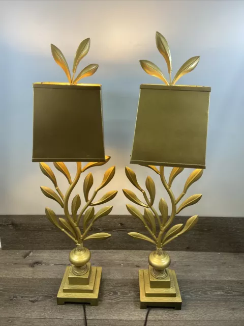 Uttermost lighting  Gold Metal  Flower Bud Table Lamp Metal Shade 37” ~Set of 2