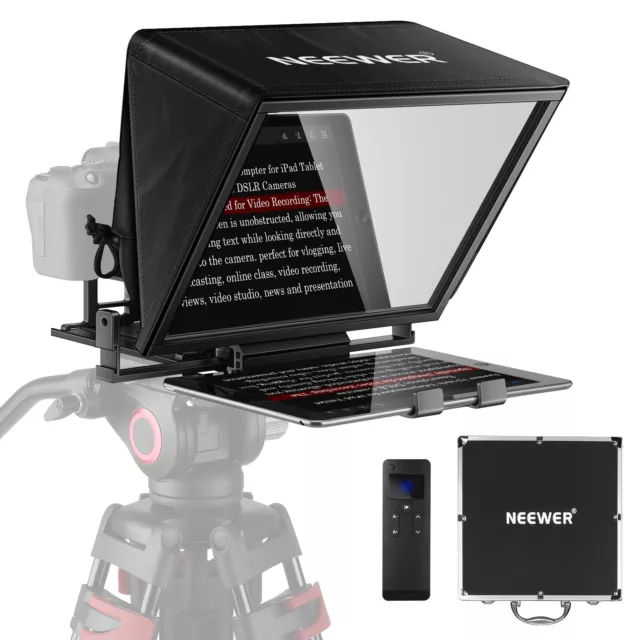 NEEWER Teleprompter X14 with RT-110 Remote & APP Control for iPad Android Tablet