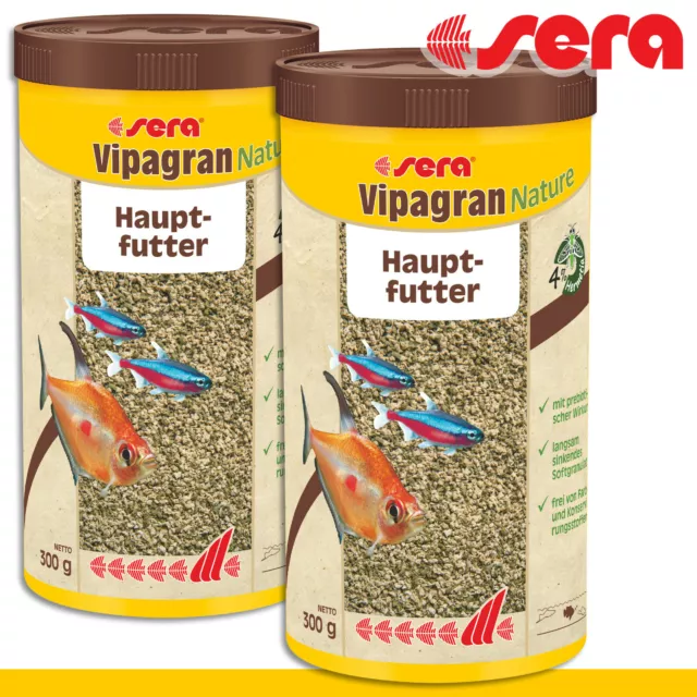 Sera 2x 1000 ML Vipagran Naturel Nourriture pour Poisson Zierfische Fluo Guppy