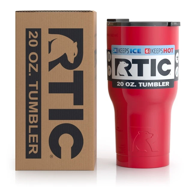 RTIC 20 oz Tumbler Hot Cold Double Wall Vacuum Insulated 20oz Red