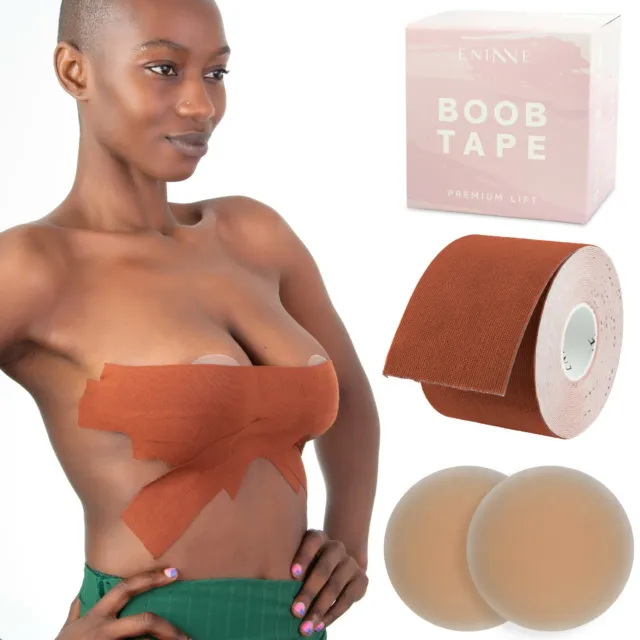 ENINNE BOOB TAPE PREMIUM Breast Lift Bra with Silicone Nipple Covers Tit Push  Up £15.99 - PicClick UK