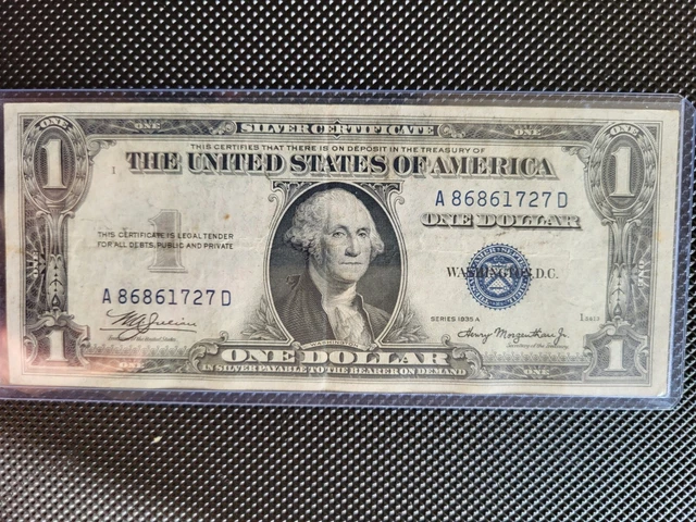 1935A $1 Blue SILVER Certificate Choice XF! Crispy! US Paper Currency!