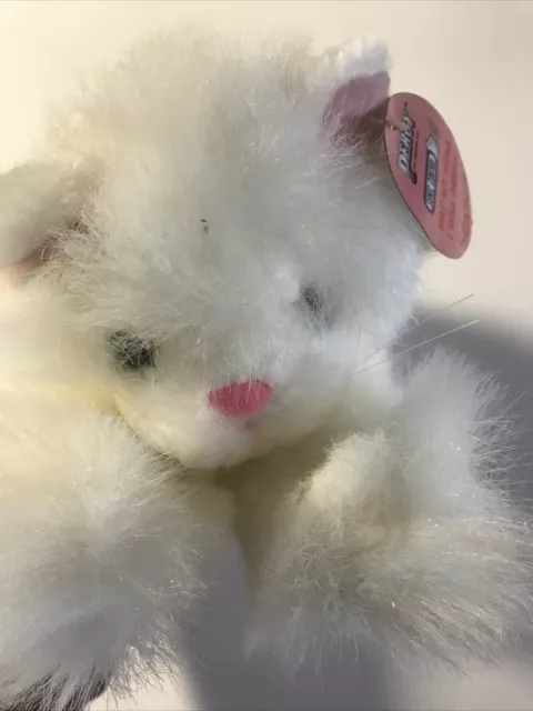 Vintage 1986 Percy The Amazing Cat White Plush Stuffed Animal With Sonic Control
