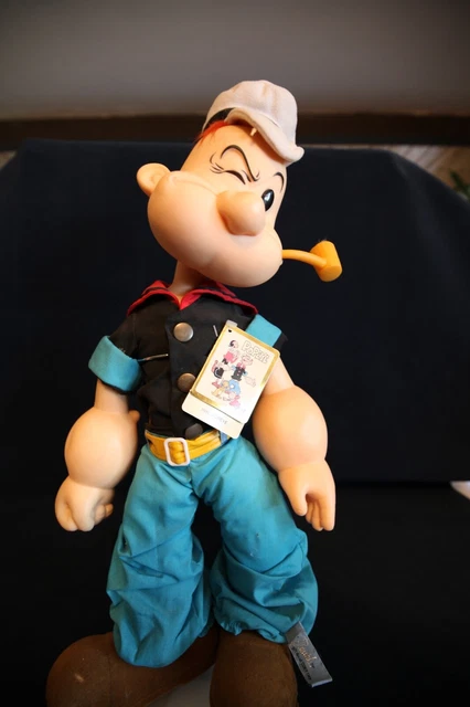 Popeye, Olive, Wimpy, Pappy , 1985 Hamilton PresentsPlush Dolls. with stands