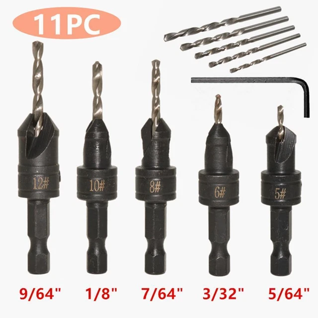 B# DRILL BIT Set Pilot Hole Opener Set with Wrench Chamfer Drilling ...