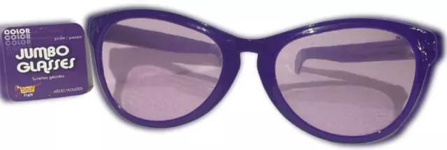 JUMBO PURPLE EYE FRAME GLASSES BIG Lenses Clown Nerd Funny Giant Joke Sunglasses 2