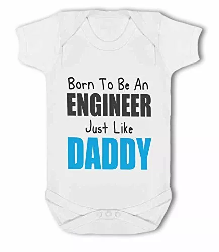 Born to be an Engineer like Daddy/Mummy pink/blue - Baby Vest by BWW Print Ltd