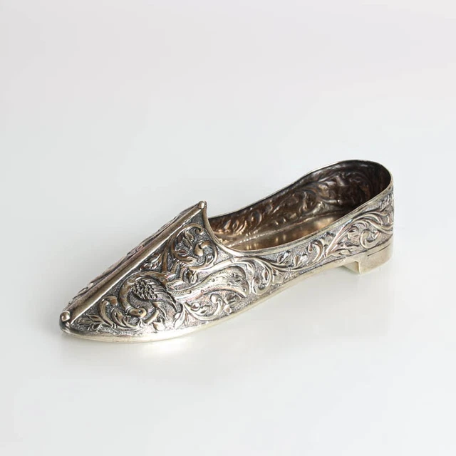 Decorativi Argento Scarpa Fantasia Finemente Lavorato 129 Grammi 900er Decorato