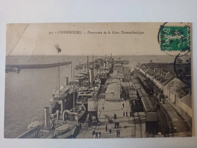 (CPA-50251) Sleeve - Cherbourg - Panorama of La Gare Transatlantique