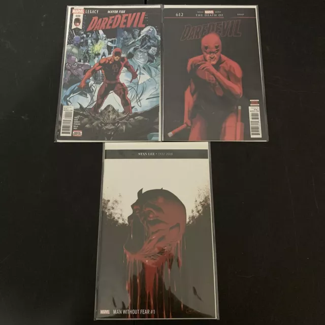 Daredevil 3 issue lot - # 600, 612, Man Without Fear # 1 - Never Read - VF/NM