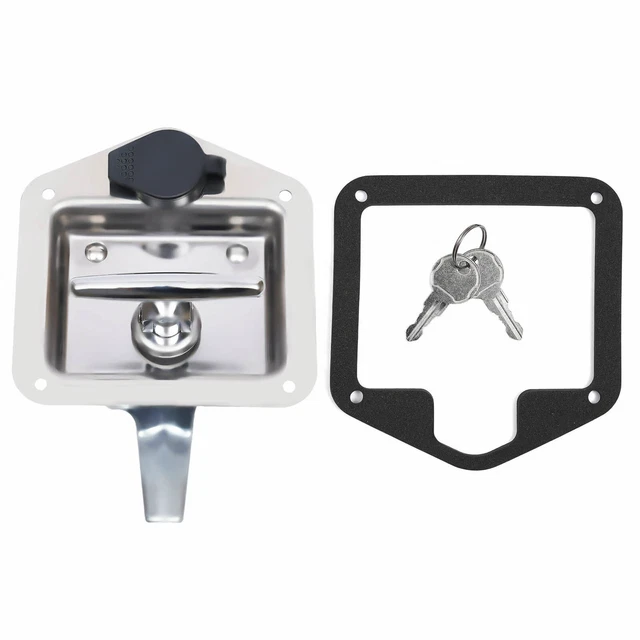 SET OF 6 Folding Thandle Tool Box Lock RV Door Latch 12 Keys Stainless