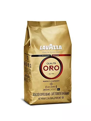 Lavazza Qualita Oro Whole Bean Coffee, Medium Roast 2.2 lbs bag (Pack of 6)