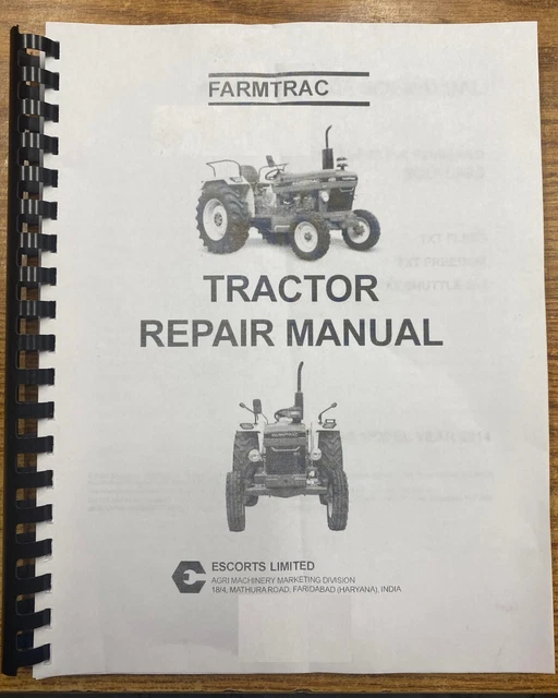 Tractor Workshop Repair Manual Fits Farmtrac 50 55 & 60 Farm Tractor Workshop