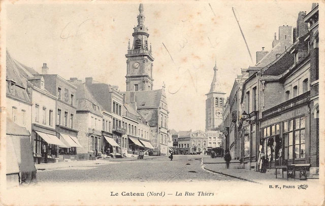 Carte Postale Ancienne Dept 59 Nord - Le Cateau la Rue Thiers
