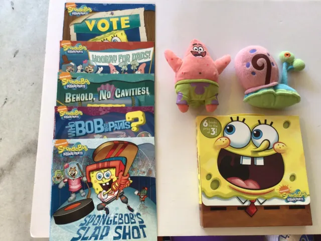 Ty brand Gary The Snail and Patrick And 5 Sponge-Bob Books