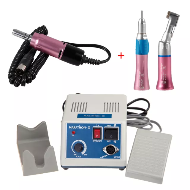 Dental Marathon Micromotor 35K RPM Polisher/Straight Contra Angle Handpiece Pink