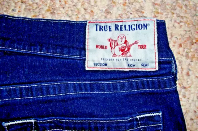 True Religion Men's Geno Cut-Off Denim Jean Shorts Size 38 Relaxed 3