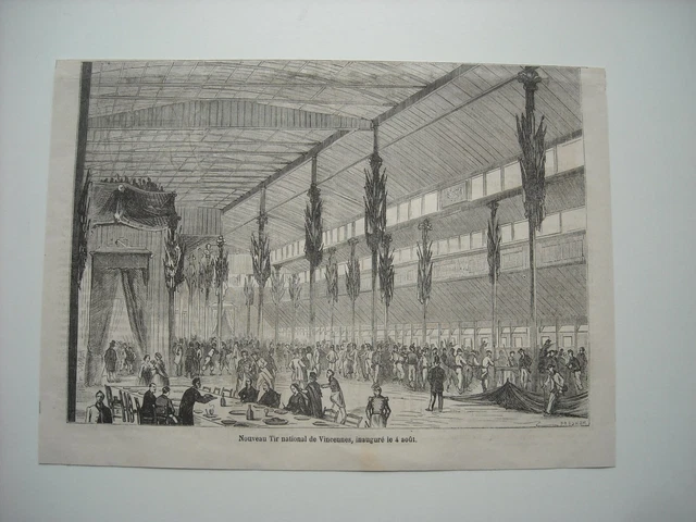 1861 Engraving. New Vincennes National Shot, Inaugurates August 4.