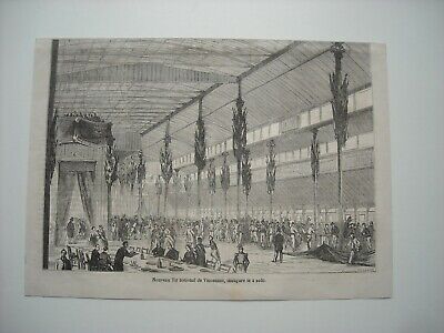 Engraving 1861. national fire new vincennes, opens on August 4.