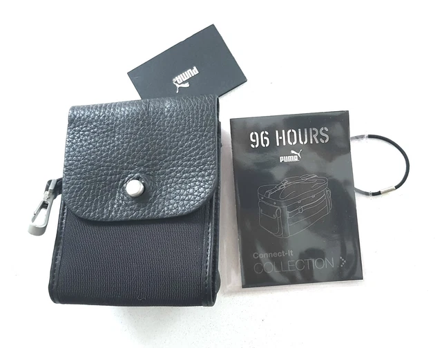 NEIL BARRETT X PUMA 96 Hours Leather Wallet Bifold Black Label