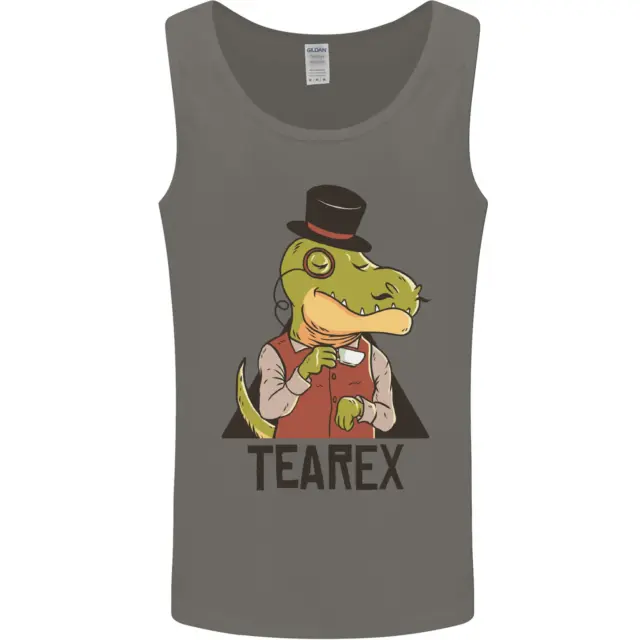 TeaRex Funny T-Rex Dinosaur Tea Drinker Mens Vest Tank Top