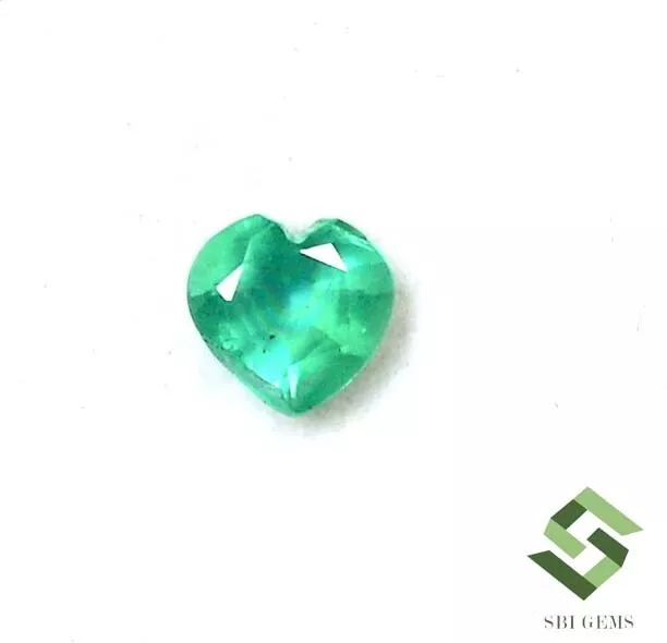 5x5 mm Certified Natural Emerald Heart Shape Cut 0.39 CTS Untreated Loose Gems