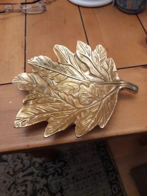 Gorgeous Metal Leaf Gold Trinket Coin Dish