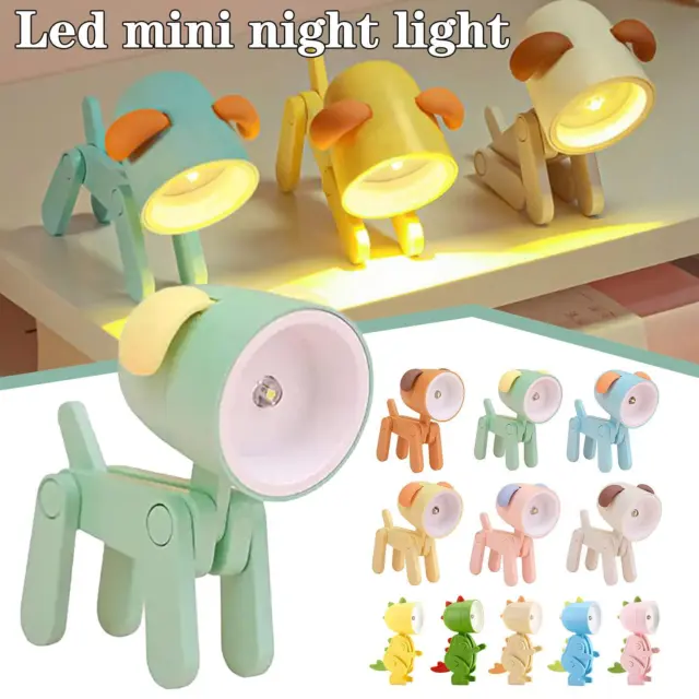 Luce notturna LED mini dolce luce animale domestico cartone animato animale domestico lampada da tavolo pieghevole D