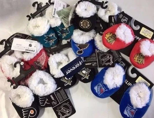 Hockey NHL Infant Newborn Baby Booties Slippers NEW Shower Gift Pick team & size