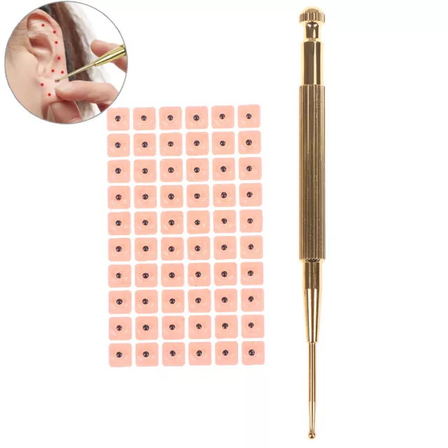 1X Brass Ear Acupuncture Point Massage Probe Auricular Detection Pen Stick IC_tu