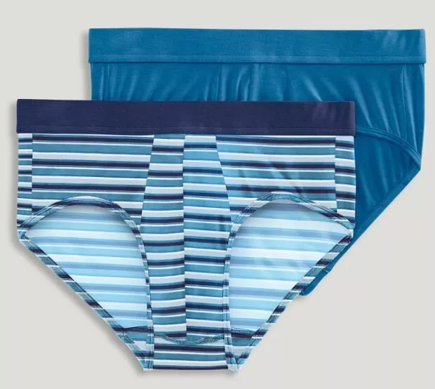 Jockey Men's Supersoft Modal Briefs Underwear 2 Pack Blue Multi Small NEW $35