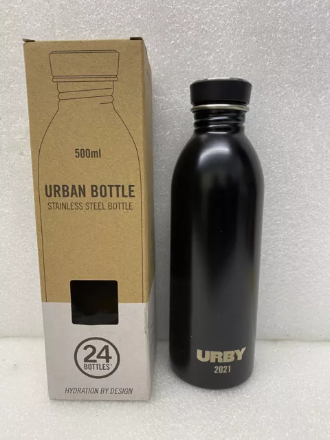 24 Bottles Brand Urban Water Bottle 16.9oz / 500ml Stainless Steel -Tuxedo Black