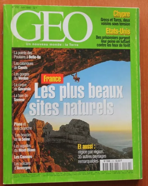 Revue Géo magazine, n°232  - Les plus beaux sites naturels - 1998