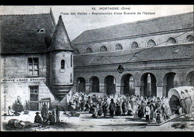 MORTAGNE-au-PERCHE (61) Marché à la Place des HALLES Ambulant MORTAGNE à ALENCON