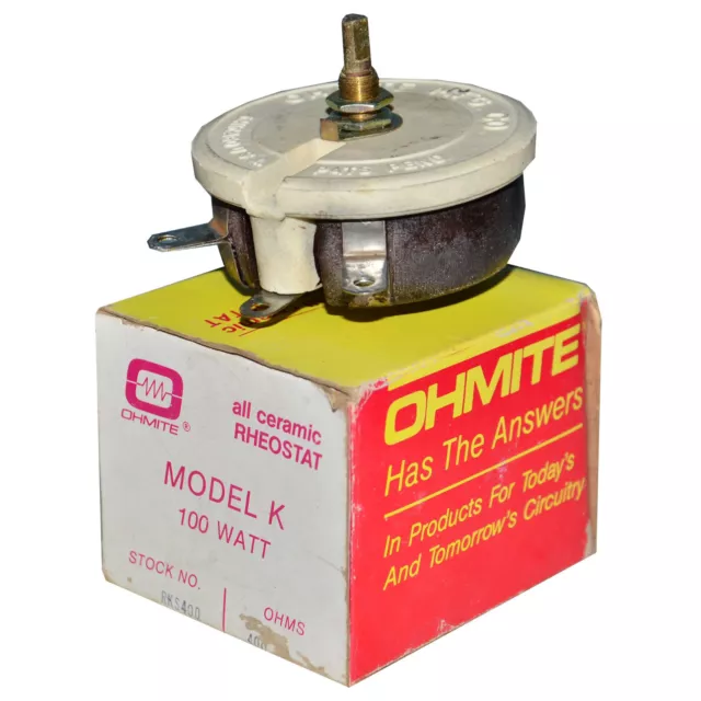 RKS400 Ohmite Model K  All Ceramic Rheostat 100 Watt --SA