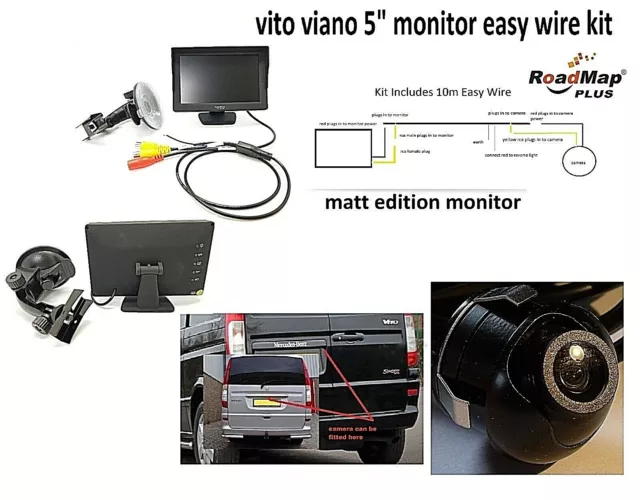 reversing camera 5 inch monitor parking kit for mercedes vito viano