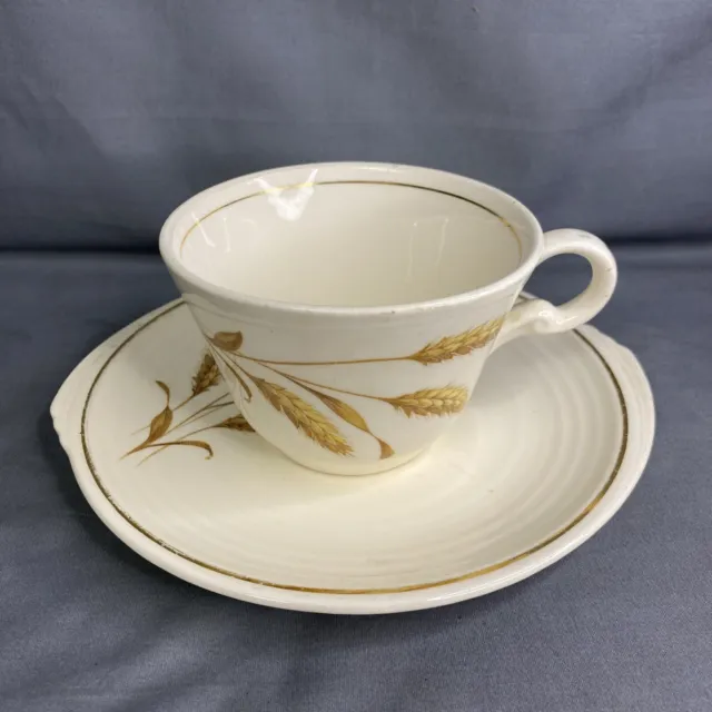 Vintage Edwin Knowles Golden Wheat Demitasse Cup and Dessert Plate