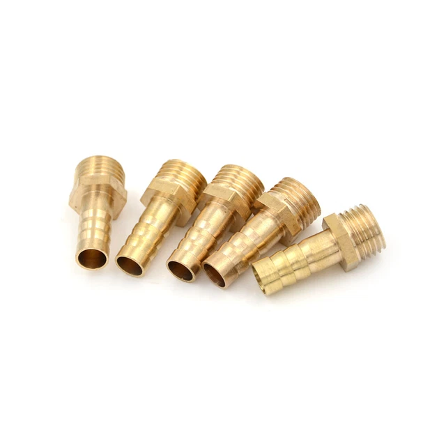 5 pz filo maschio 1/4"PT fino a 8 mm tubo barba ottone raccordo accoppiamento drittoSR YK Th