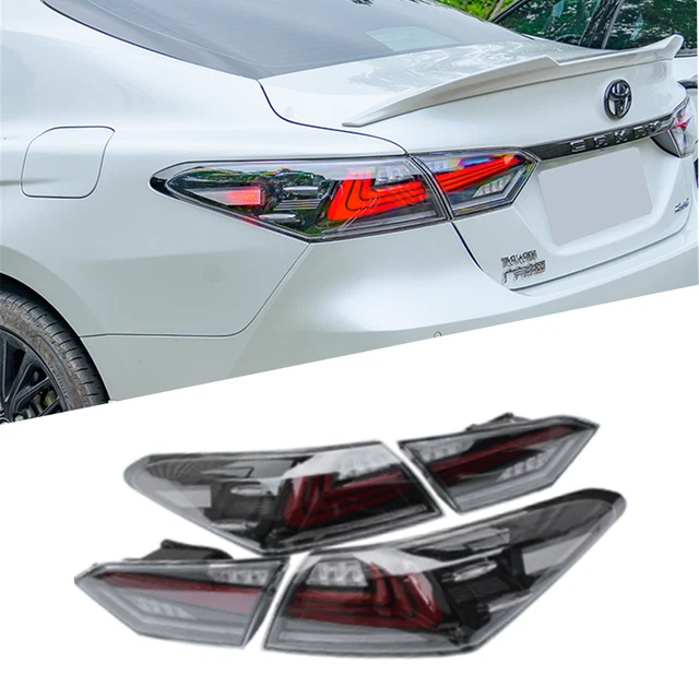 LED TAIL LIGHTS For Toyota Camry 1820 Sequential Signal Smoke / Red