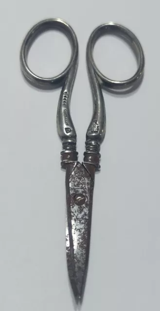 Antique Simons Bros Sterling Handle Sewing Scissors