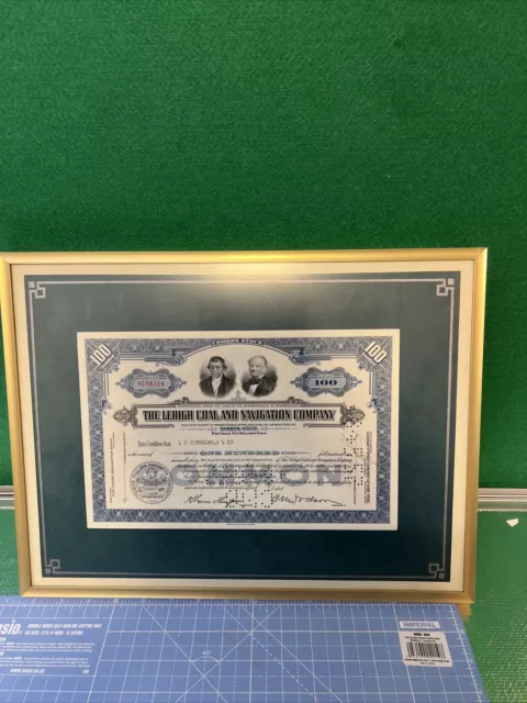 LEHIGH COAL AND NAVIGATION CO FRAMED SHARE CERTIFICATE 100 Shares Undated